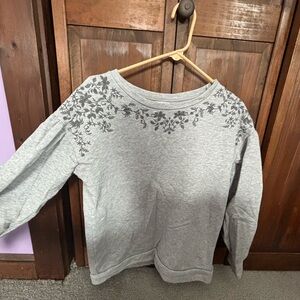 American Eagle Outfitters Gray Floral Sweatshirt